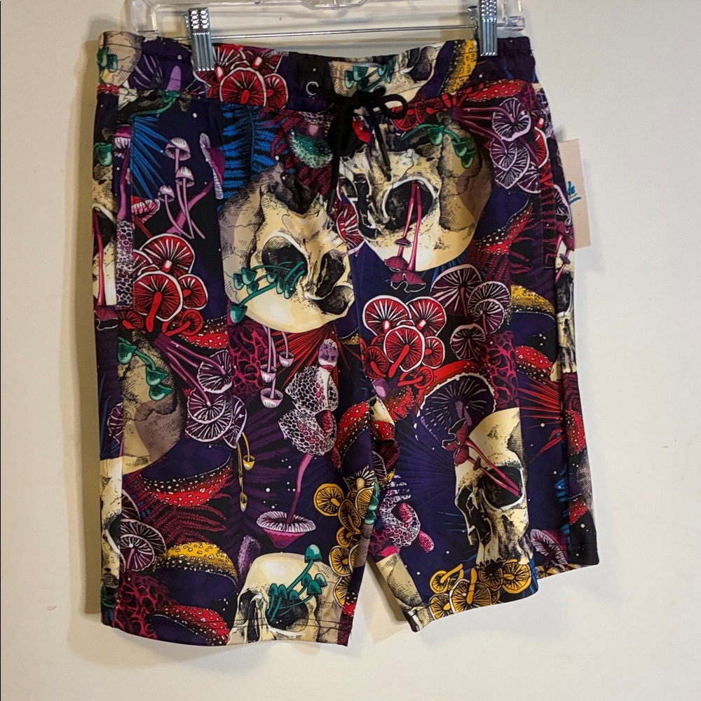 Vibrant Graphic Men's Swim Board Shorts